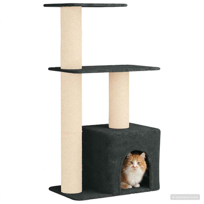 Kattenboom met sisal krabpalen Donkergrijs 133 cm