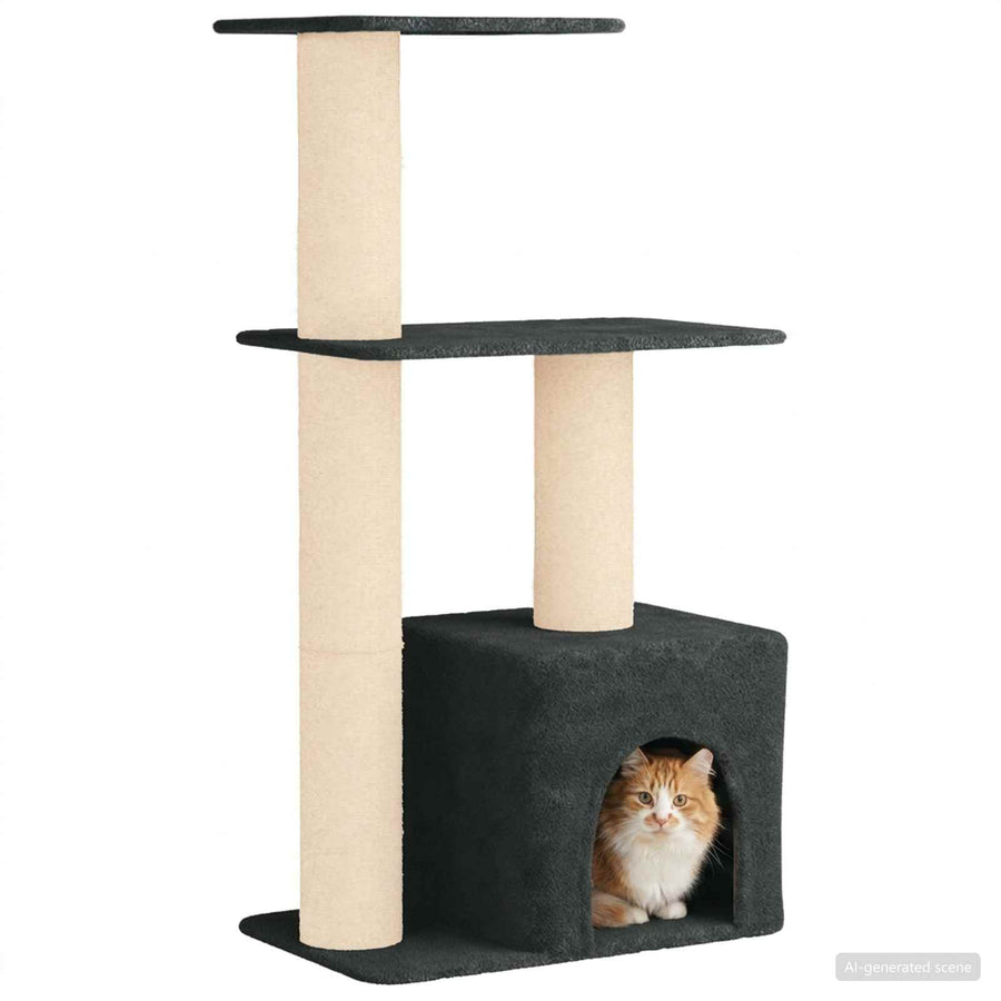 Kattenboom met sisal krabpalen Donkergrijs 133 cm