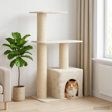 Kattenboom met sisal krabpalen Crèmekleurig 133 cm