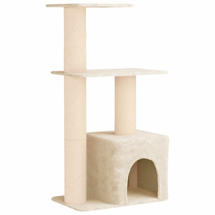 Kattenboom met sisal krabpalen Crèmekleurig 133 cm