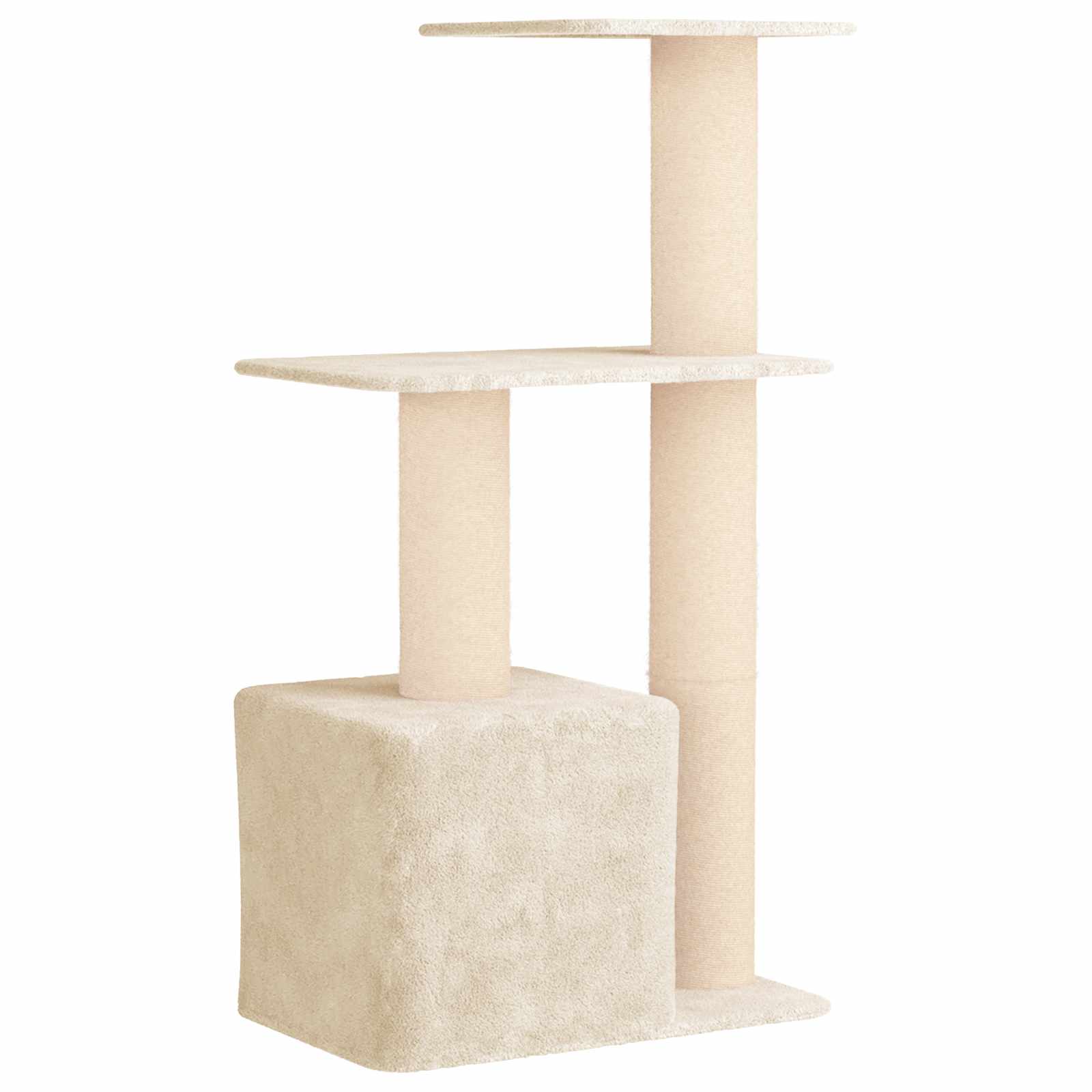 Kattenboom met sisal krabpalen Crèmekleurig 133 cm