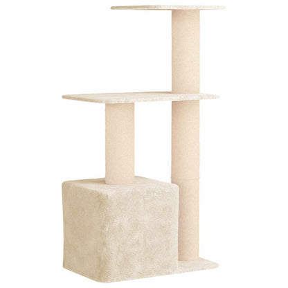Kattenboom met sisal krabpalen Crèmekleurig 133 cm