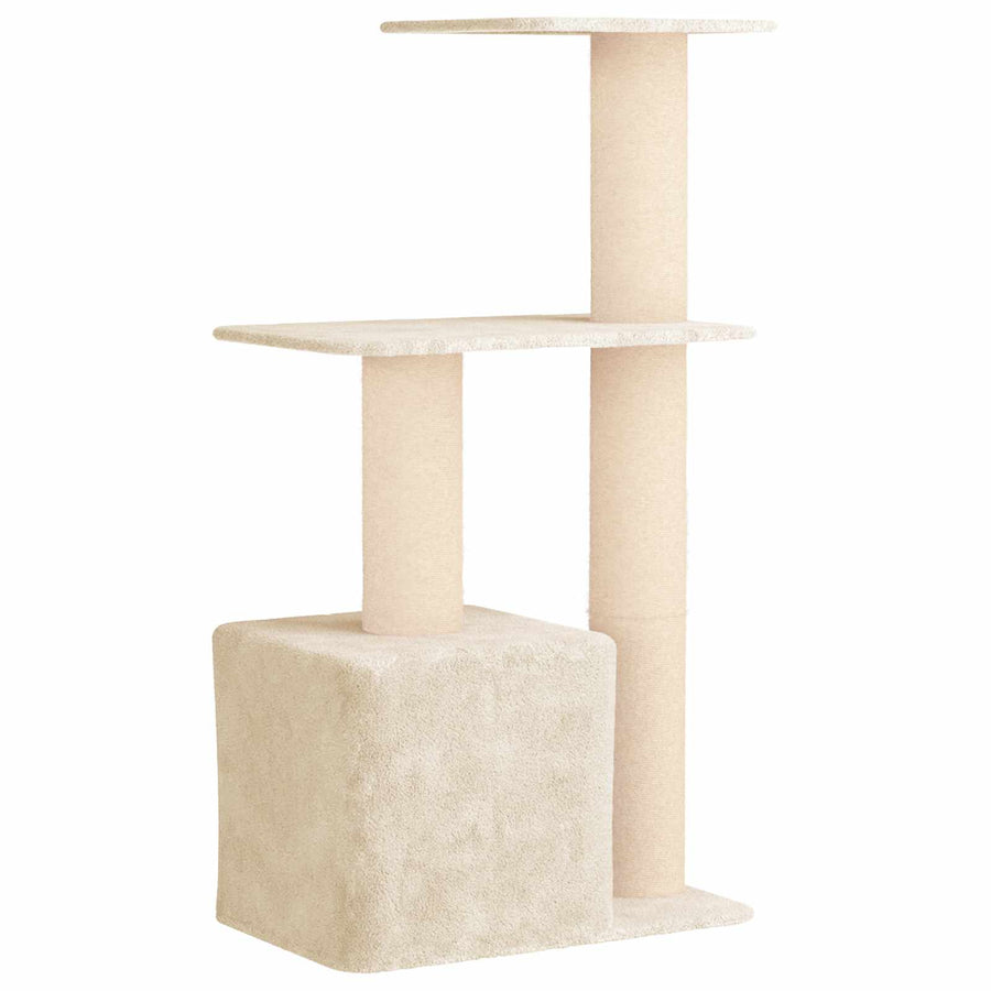 Kattenboom met sisal krabpalen Crèmekleurig 133 cm