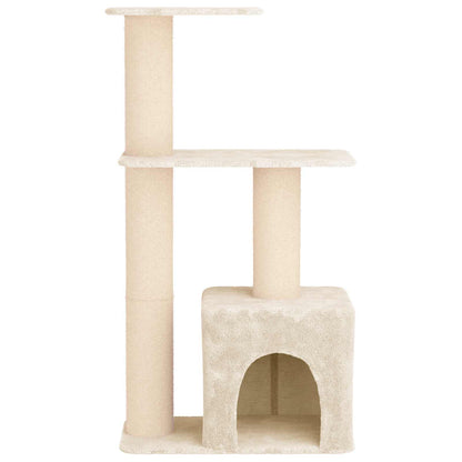 Kattenboom met sisal krabpalen Crèmekleurig 133 cm