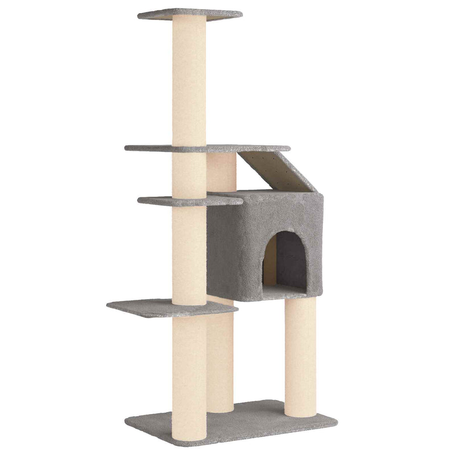 Kattenboom met sisal krabpalen Lichtgrijs 183 cm