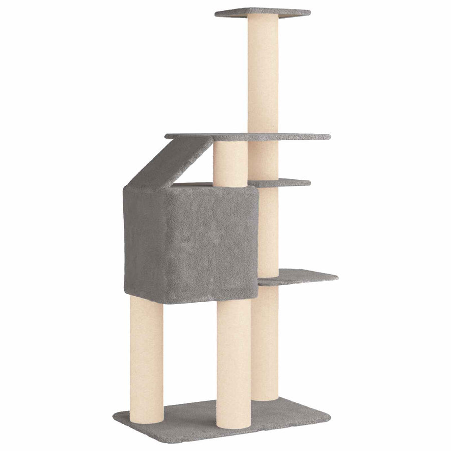 Kattenboom met sisal krabpalen Lichtgrijs 183 cm