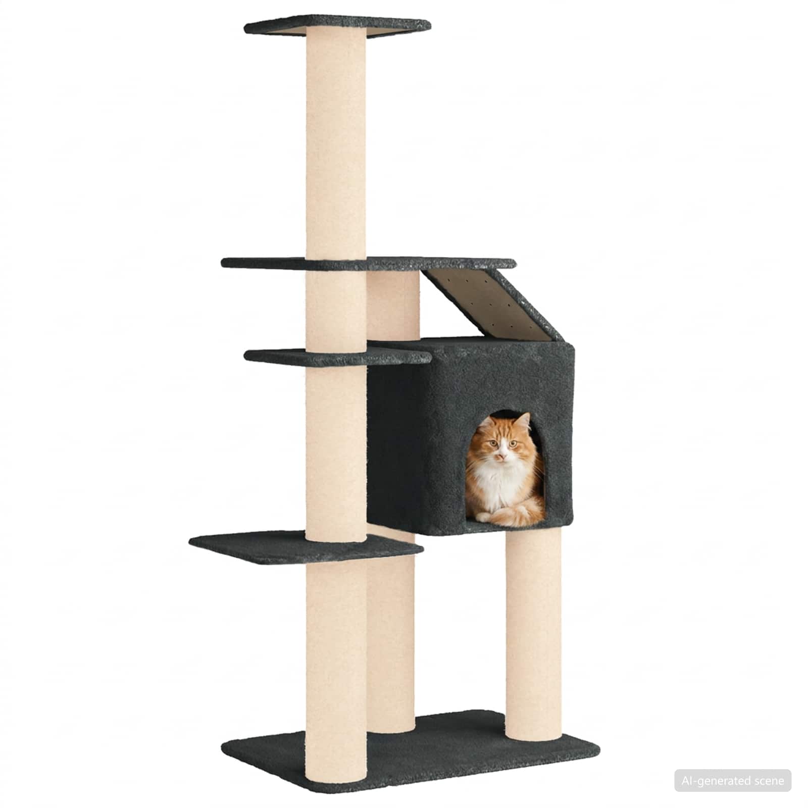 Kattenboom met sisal krabpalen Donkergrijs 183 cm
