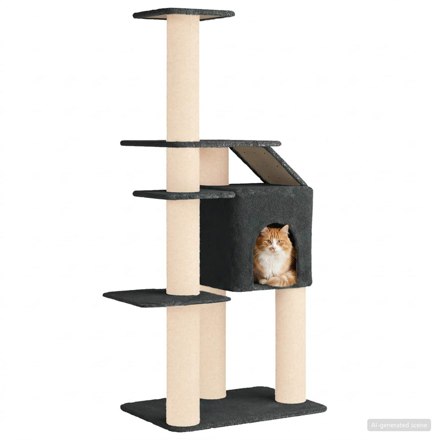 Kattenboom met sisal krabpalen Donkergrijs 183 cm
