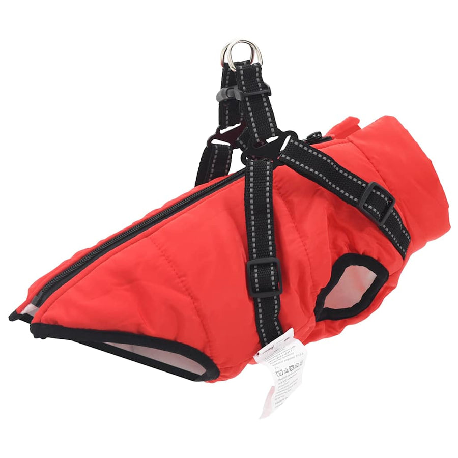 Hondenjas met harnas Rood M Fleece en polyester