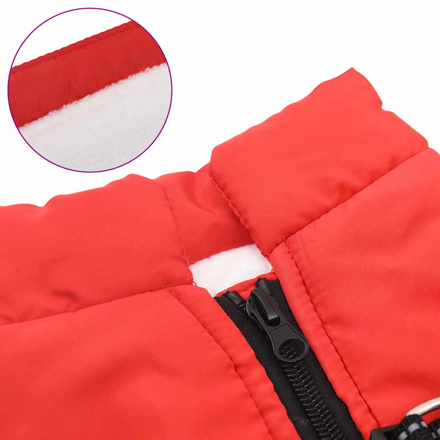 Hondenjas met harnas Rood L Fleece en polyester