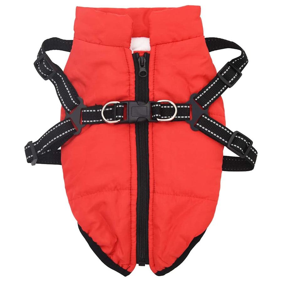 Hondenjas met harnas Rood L Fleece en polyester