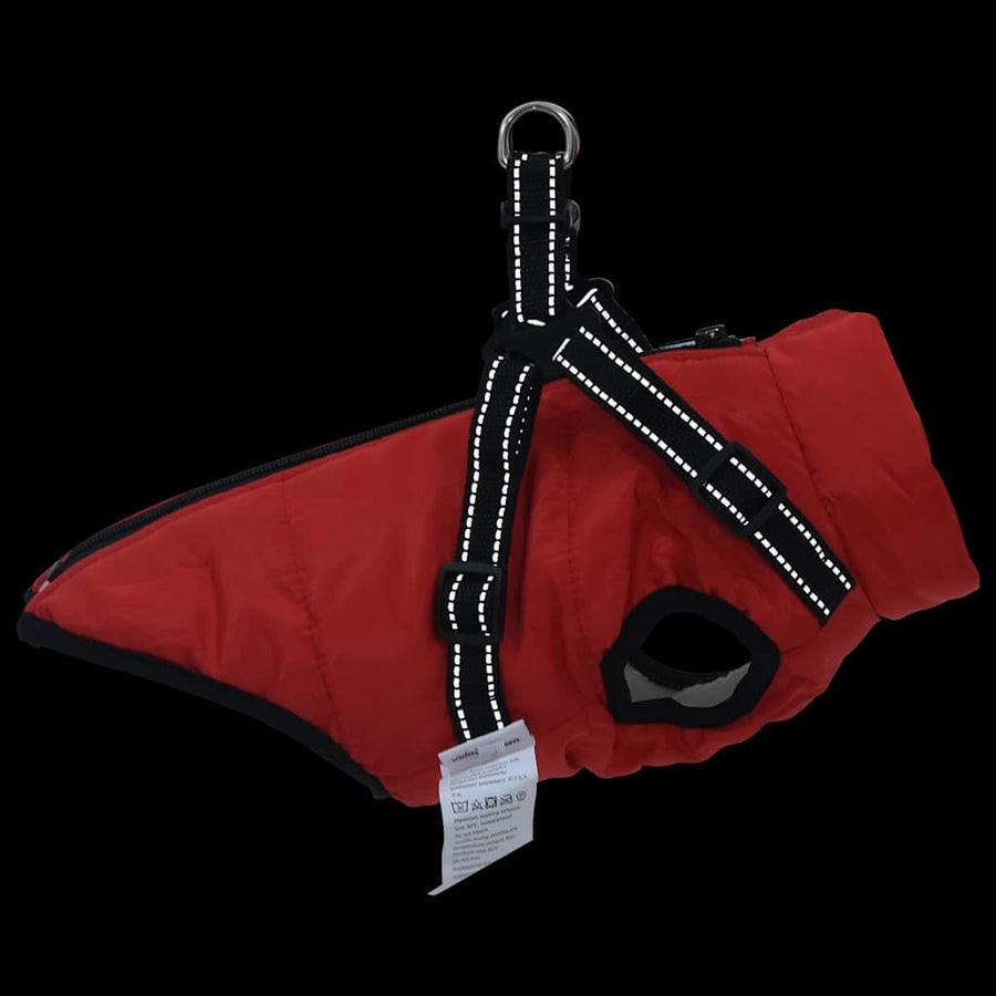 Hondenjas met harnas Rood L Fleece en polyester