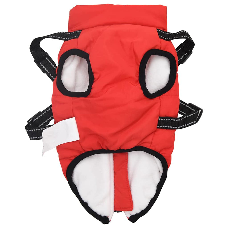 Hondenjas met harnas Rood 2XL Fleece en polyester