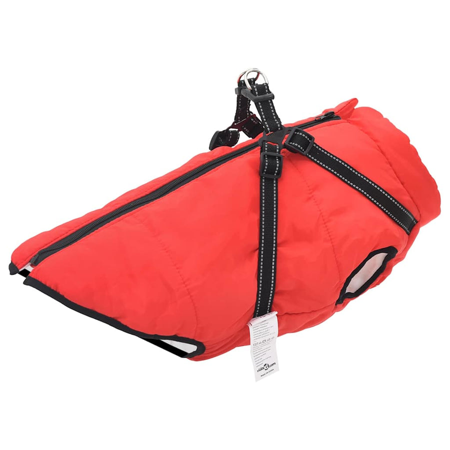 Hondenjas met harnas Rood 3XL Fleece en polyester