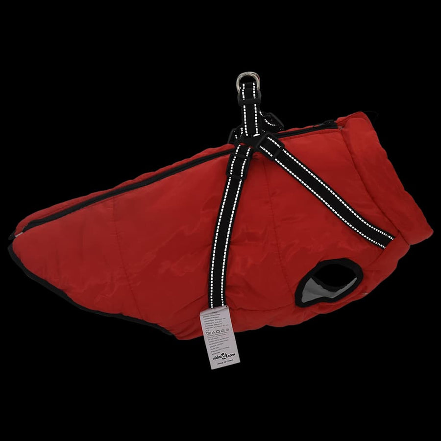 Hondenjas met harnas Rood 3XL Fleece en polyester