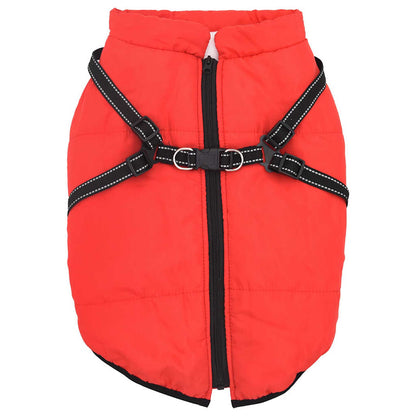 Hondenjas met harnas Rood 6XL Fleece en polyester