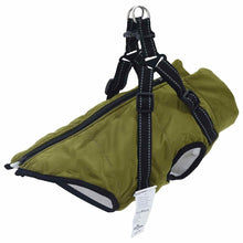 Hondenjas met harnas Legergroen L Fleece en polyester