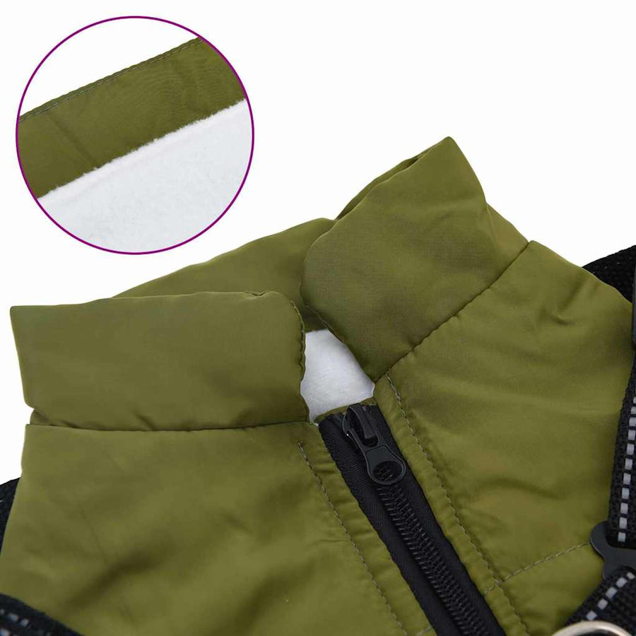 Hondenjas met harnas Legergroen 2XL Fleece en polyester