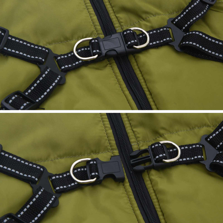Hondenjas Legergroen L68 Fleece en polyester