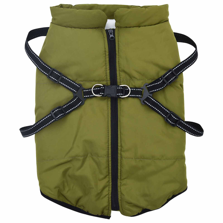 Hondenjas Legergroen L68 Fleece en polyester