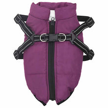 Hondenjas met harnas Paars S Fleece en polyester