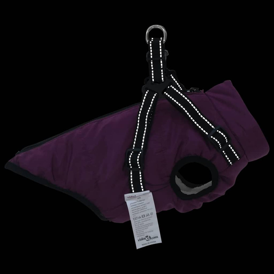Hondenjas met harnas Paars S Fleece en polyester