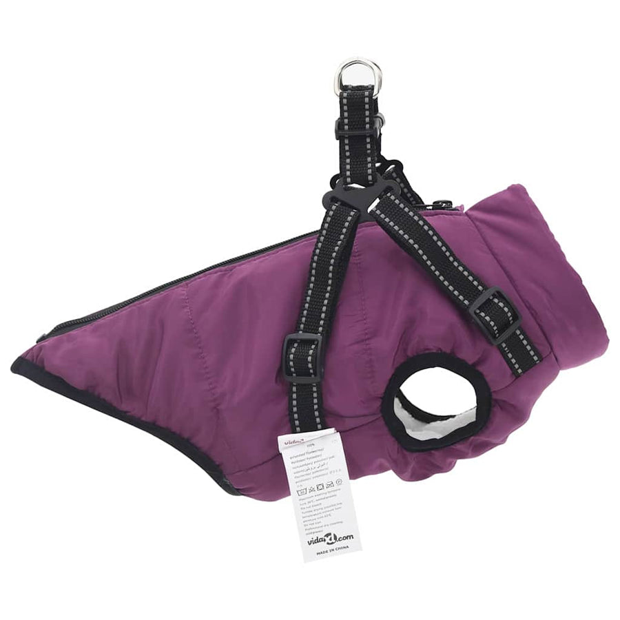 Hondenjas met harnas Paars XL Fleece en polyester