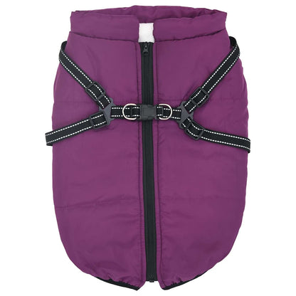 Hondenjas met harnas Paars 3XL Fleece en polyester