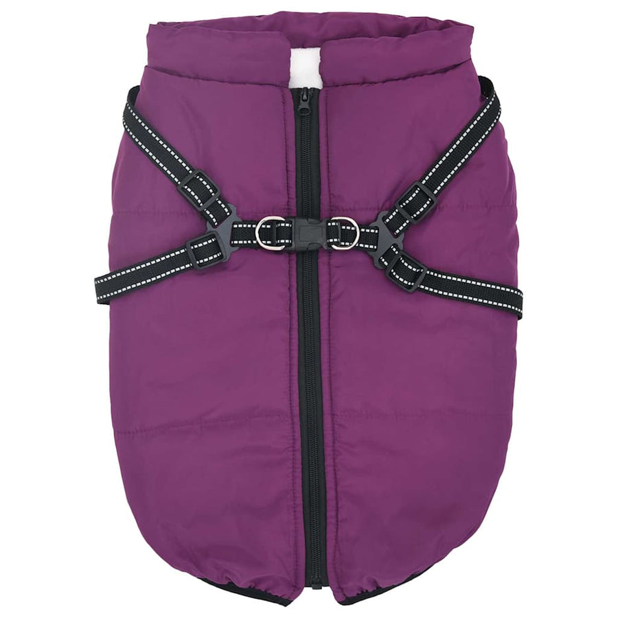 Hondenjas met harnas Paars 3XL Fleece en polyester