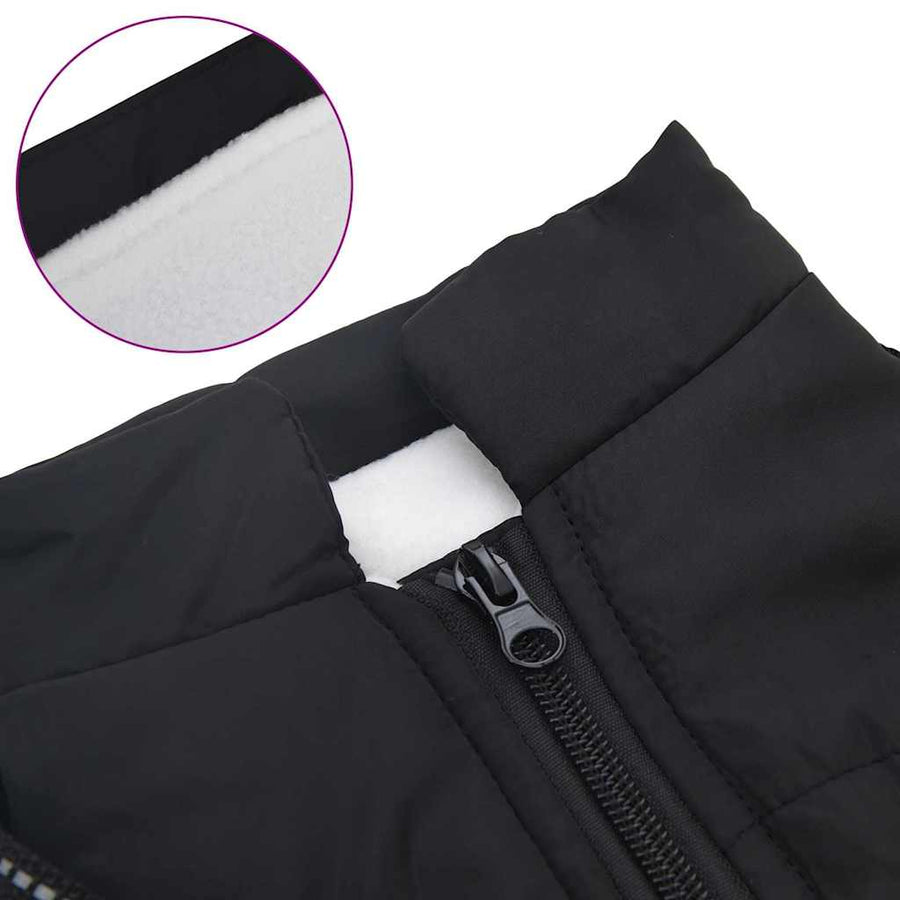 Hondenjas met harnas Zwart S Fleece en polyester