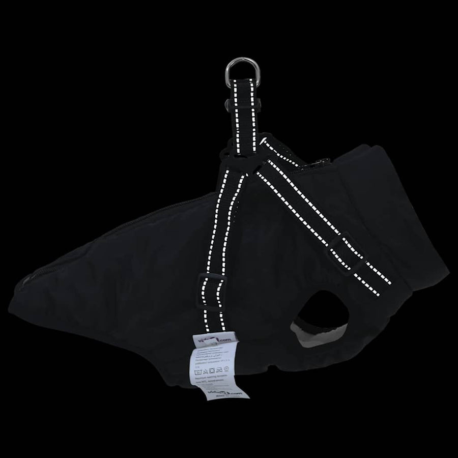 Hondenjas met harnas Zwart S Fleece en polyester