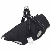 Hondenjas met harnas zwart L28 fleece polyester