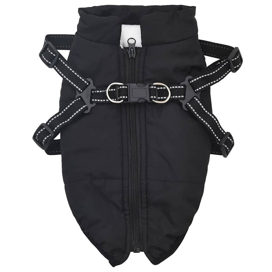 Hondenjas met harnas Zwart XL Fleece en polyester