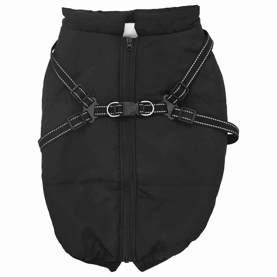 Hondenjas met harnas Zwart 3XL Fleece en polyester