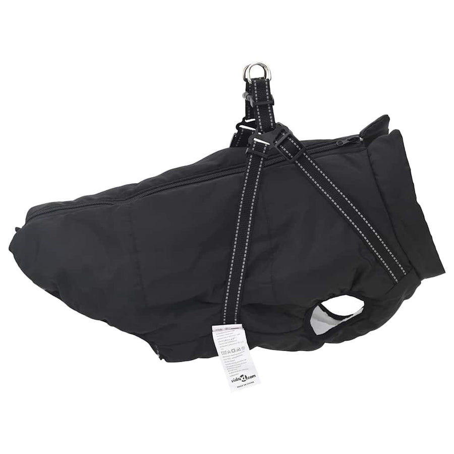 Hondenjas met harnas Zwart 3XL Fleece en polyester