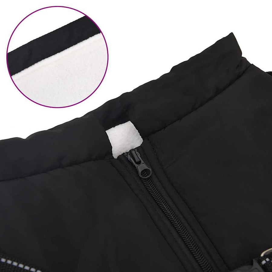 Hondenjas met harnas Zwart 4XL Fleece en polyester