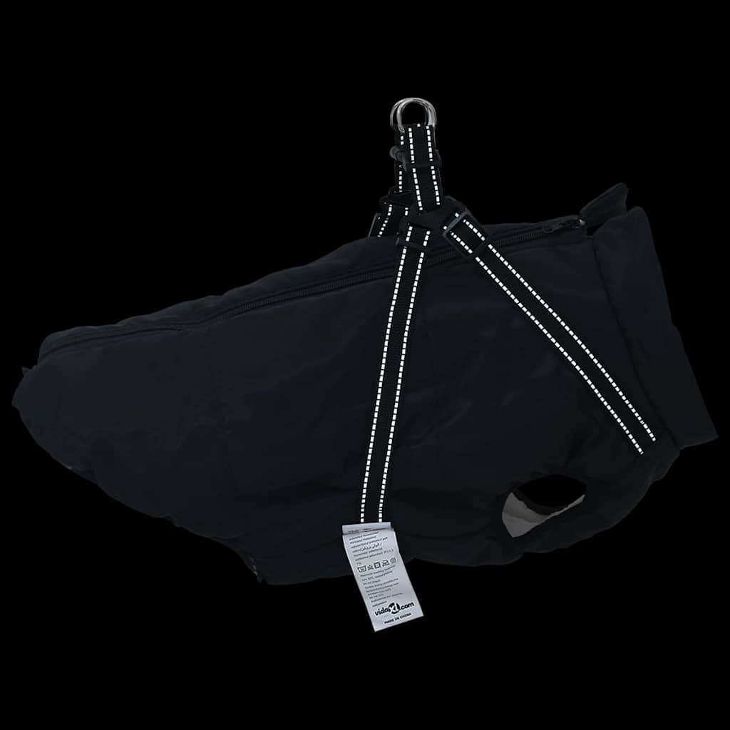 Hondenjas met harnas Zwart 4XL Fleece en polyester