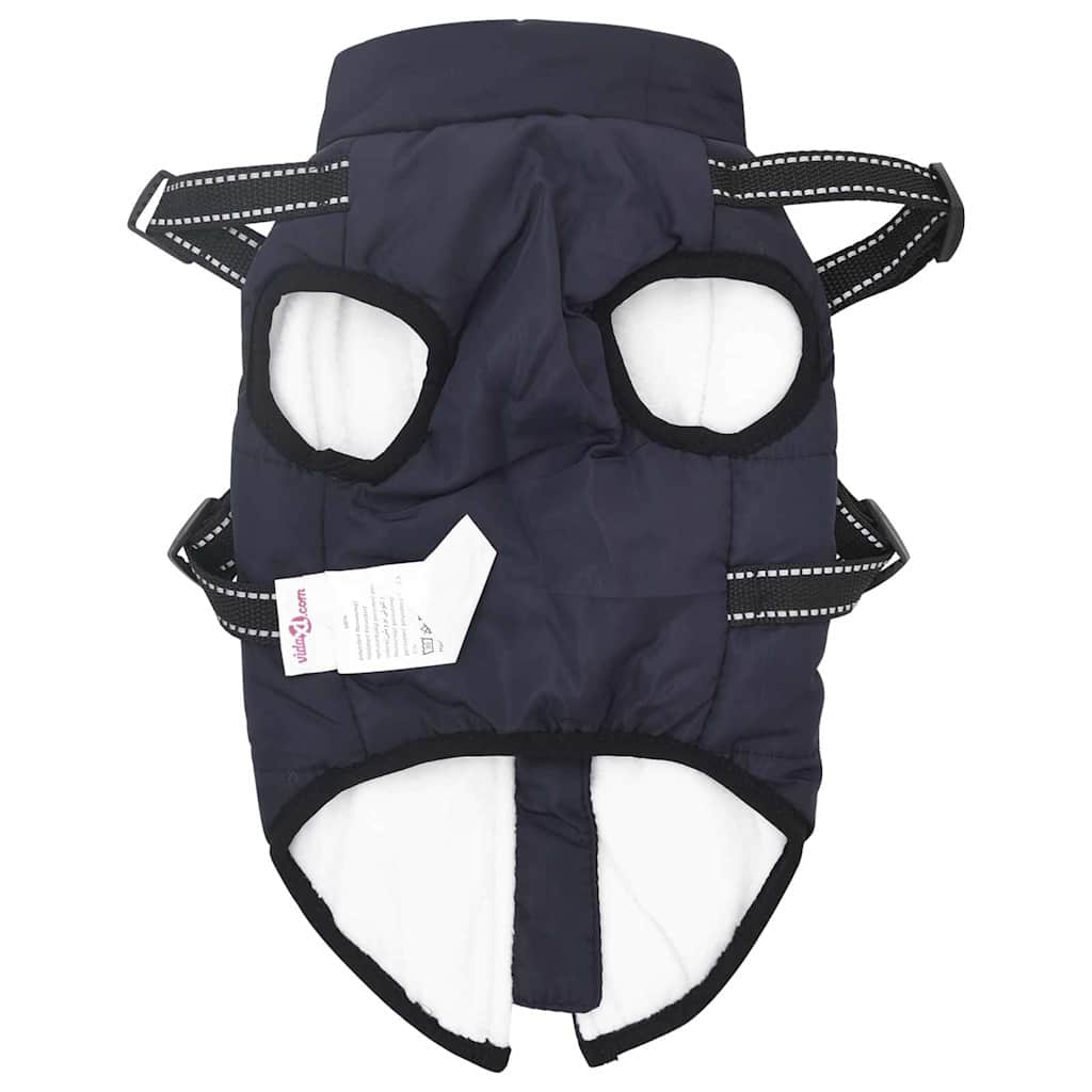 Hondenjas met harnas Marineblauw S Fleece en polyester