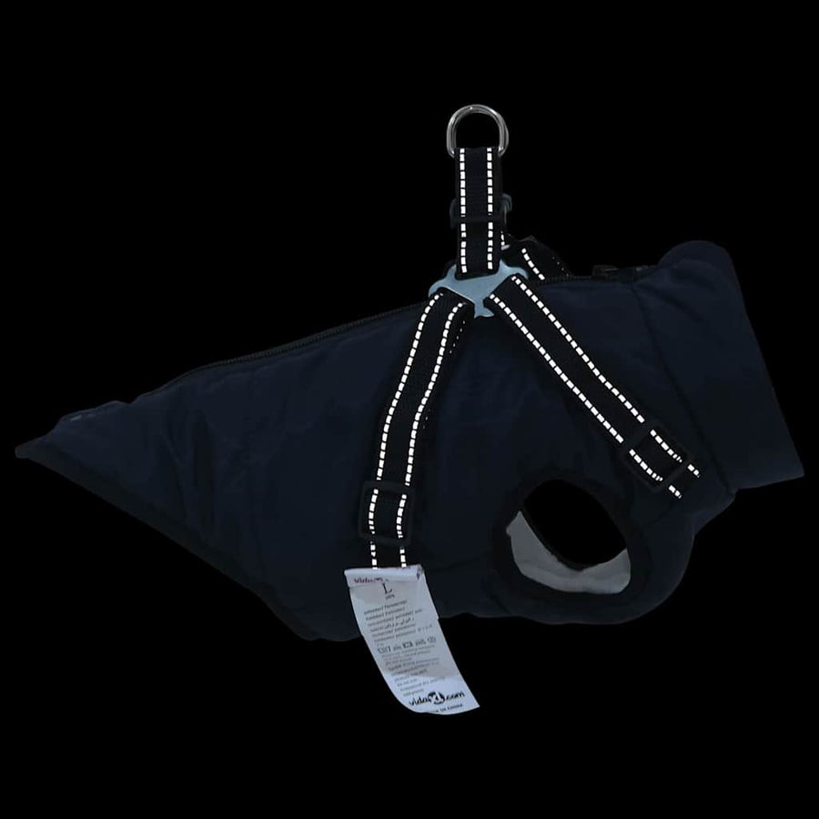 Hondenjas met harnas Marineblauw S Fleece en polyester
