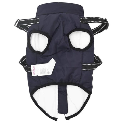 Hondenjas met harnas Marineblauw M Fleece en polyester