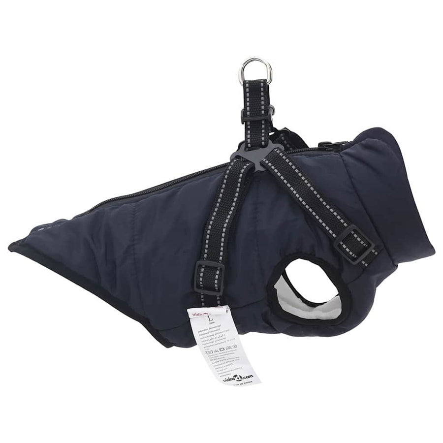 Hondenjas met harnas Marineblauw M Fleece en polyester