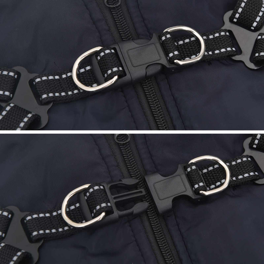 Hondenjas Marineblauw L40 Fleece en polyester