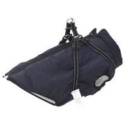 Hondenjas met harnas marineblauw 3XL fleece polyester