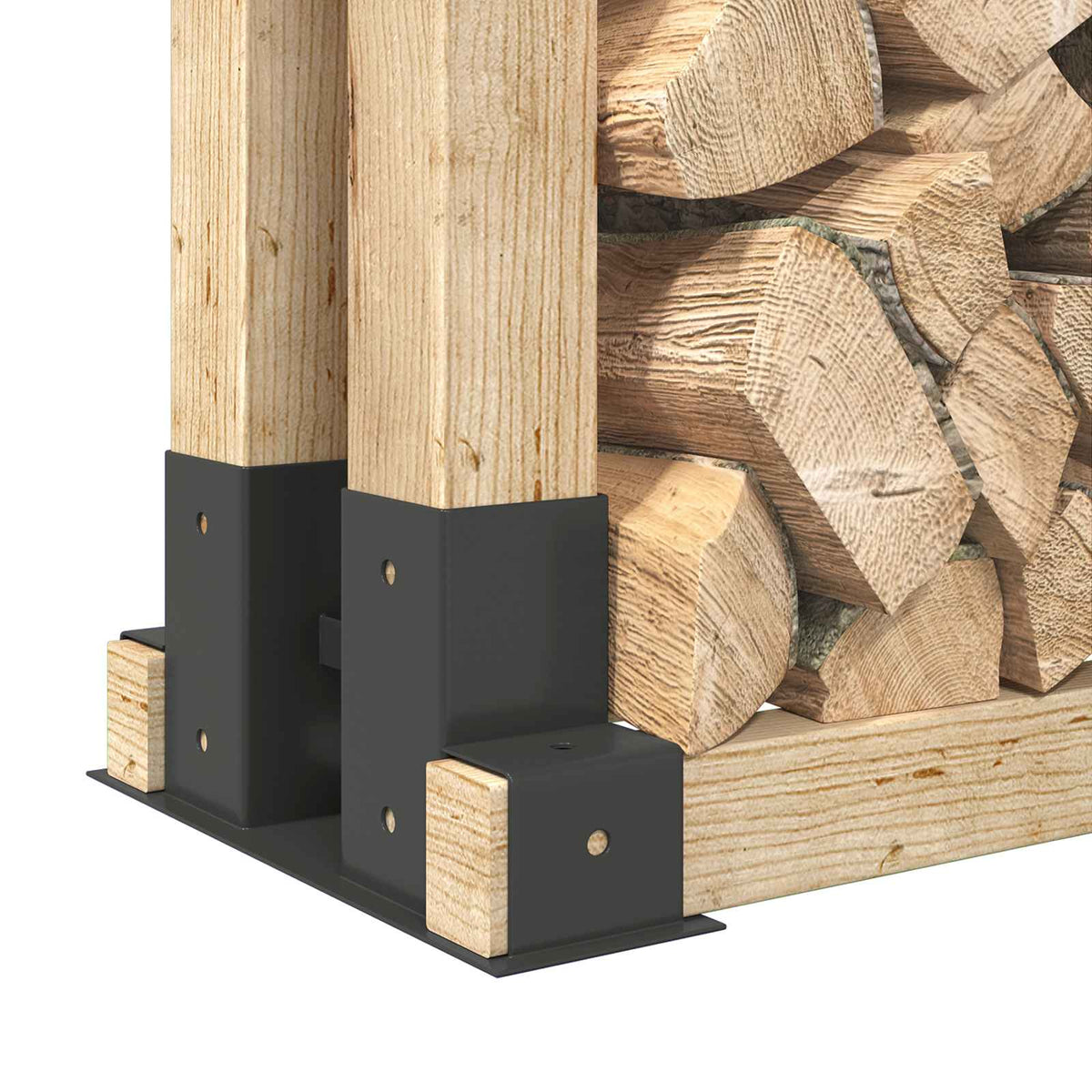 Houtstapel Steun 2 st Antraciet 34 x 10 x 15 cm Staal