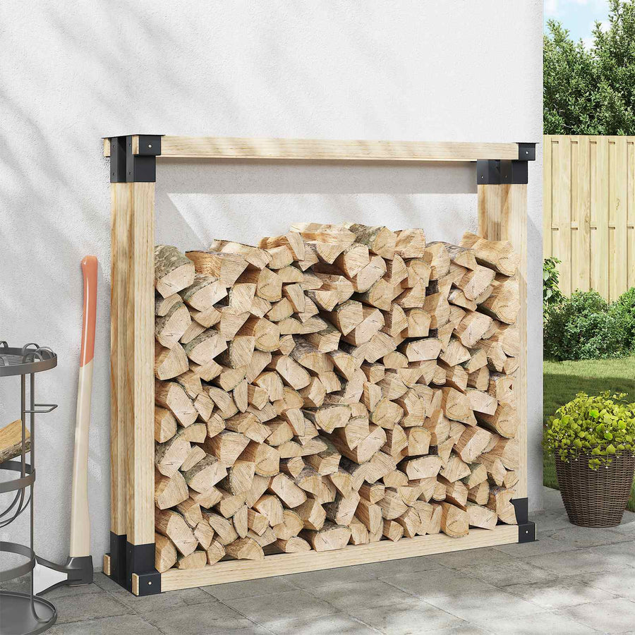 Houtstapel Steun 4 st Antraciet 34 x 10 x 15 cm Staal