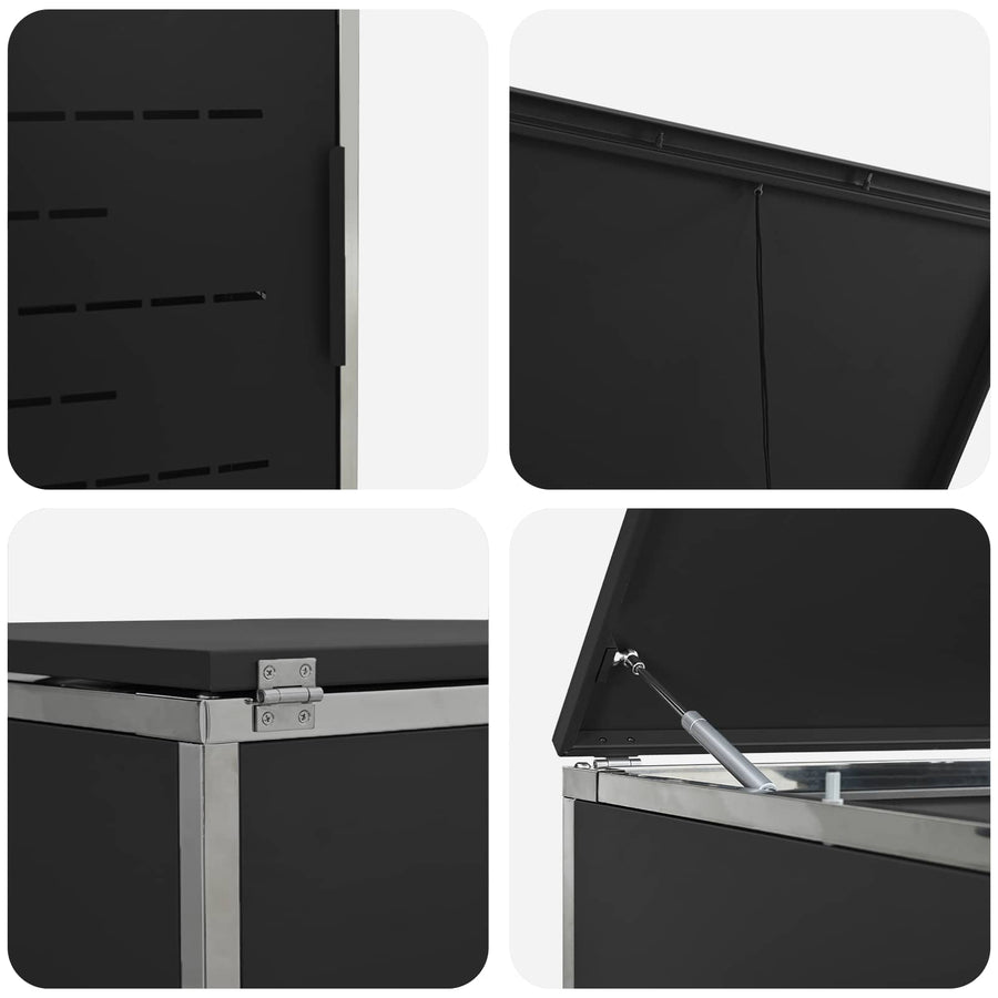 Afvalbak opslag Zwart 77,5 x 69 x 112,5 cm Roestvrij staal