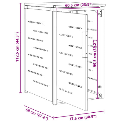 Afvalbak opslag Zwart 77,5 x 69 x 112,5 cm Roestvrij staal
