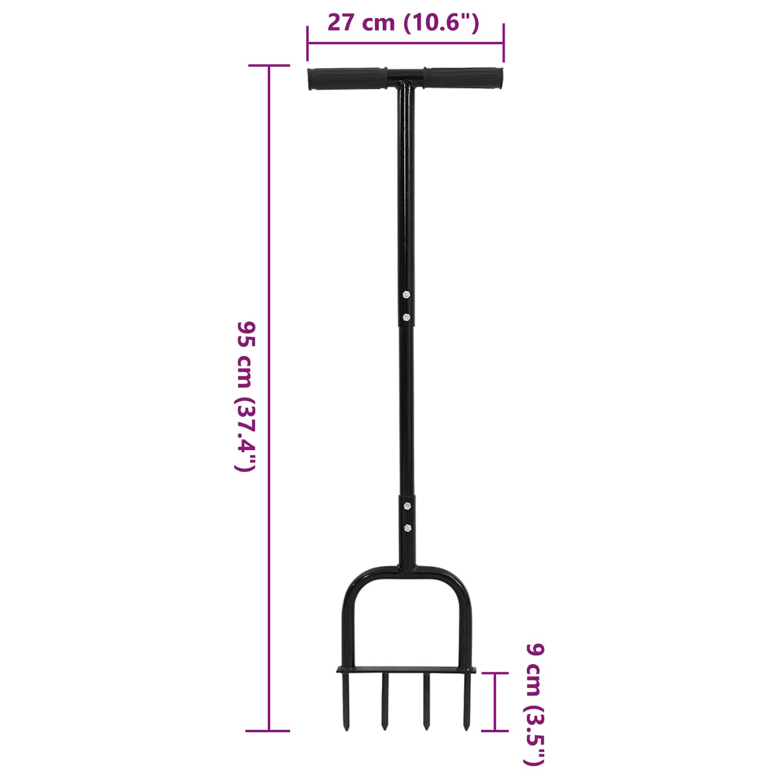 Gazon Beluchter Tool Zwart 95 x 27 cm Kunststof