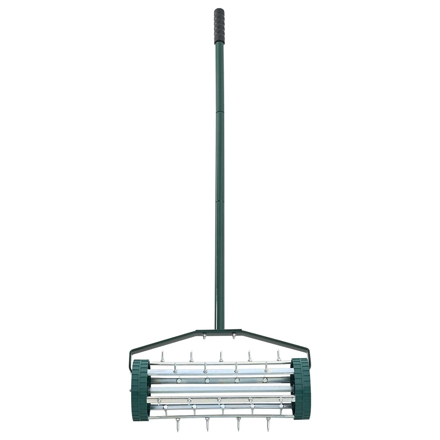 Lawn Roller Pull met Aerator Klemmen Groen 127,5 x 44 cm Staal
