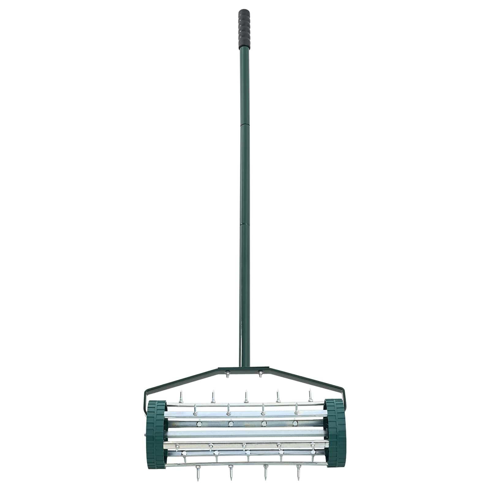 Lawn Roller Pull met Aerator Klemmen Groen 127,5 x 44 cm Staal